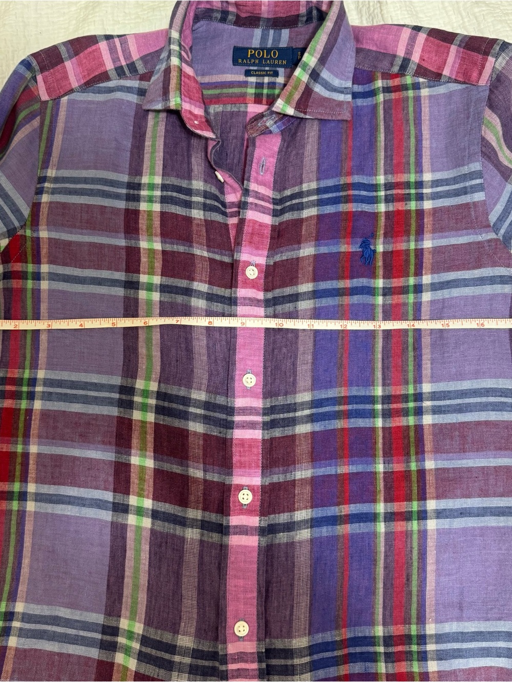 Polo Ralph Lauren Purple & Pink Plaid Button-Down Shirt - women,size S - Picture 6 of 7